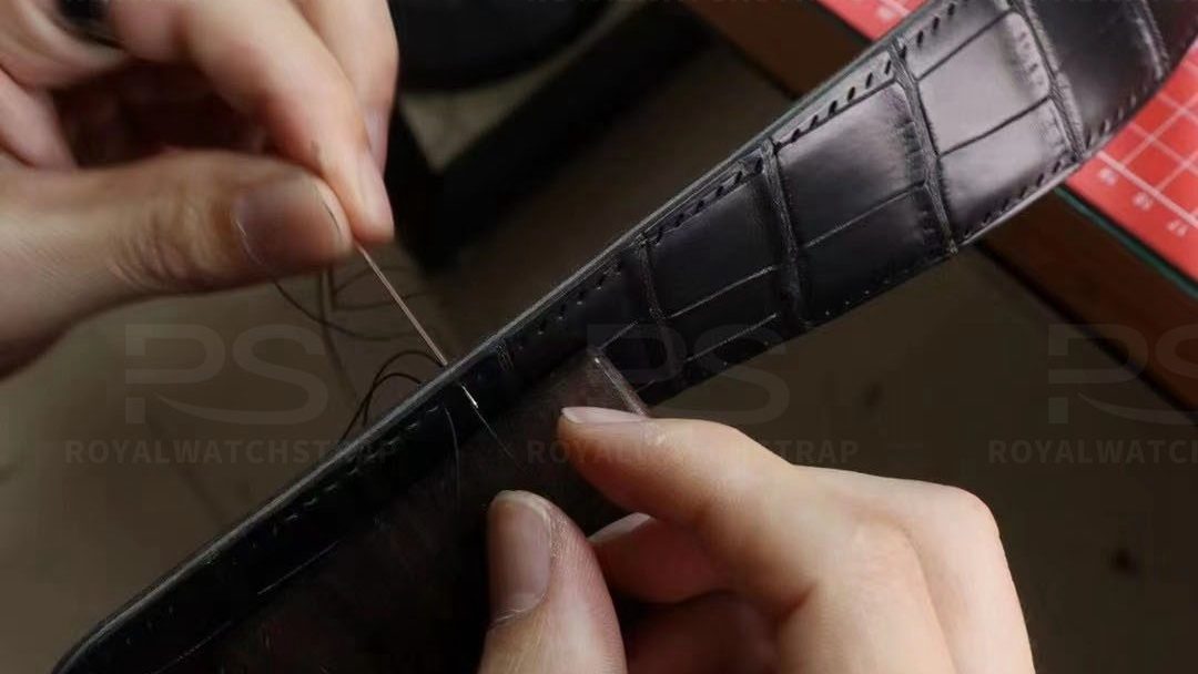 Custom handmade leather watch strap