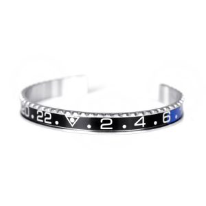 Black & Blue Steel Bracelet Rolex Gmt Master Ii Batman Bezel Look