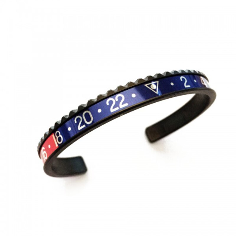 Blue Bezel Bangle Bracelet Gmt Master I & Ii Pepsi Rolex Black Pvd/Dlc