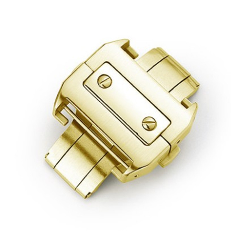 gold-buckle-santos-cartier-in-stainless-steel-1821mm 18mm 21mm Gold Buckle Cartier Santos 100 In Stainless Steel