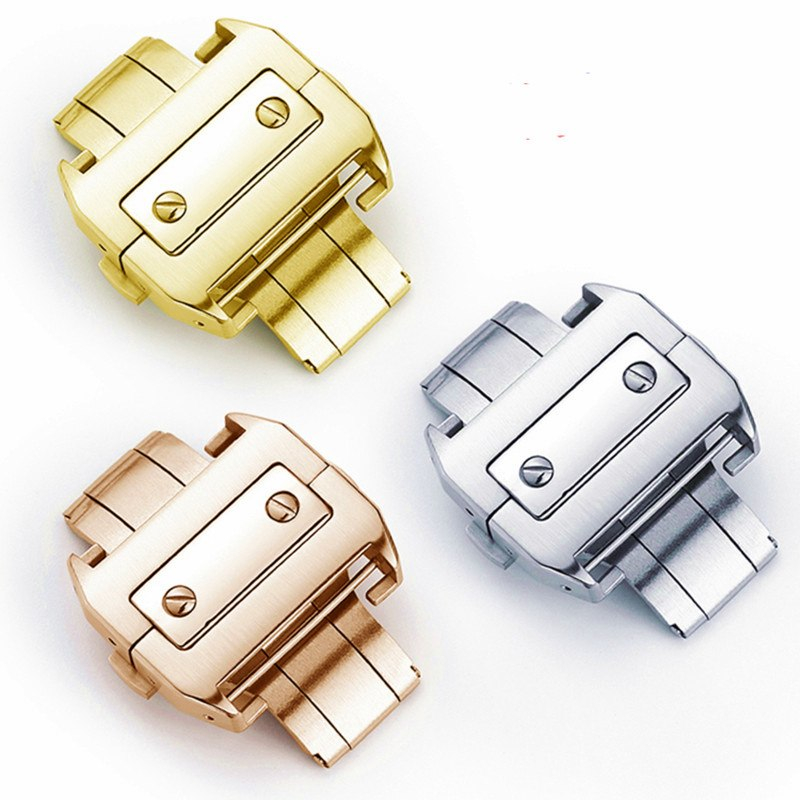 18mm 21mm Gold Buckle Cartier Santos 100 In Stainless Steel