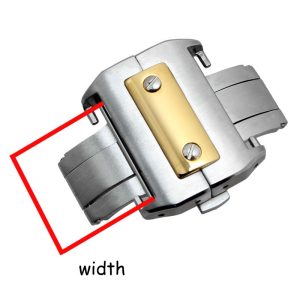 two-tone-clasp-buckle-for-cartier-santos-xl-in-stainless-steel-gold-plated 18mm 21mm two tone clasp Buckle Cartier Santos 100 In Stainless Steel