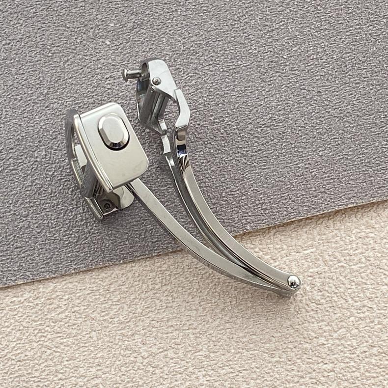 New Gold Steel Clasp Buckle For Cartier Tank, Santos, Ballon Bleu,Pasha, Ronde, Tortue With Push Button…