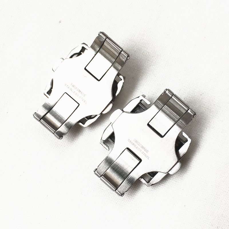 18mm 21mm Black Stainless Steel Folding Clasp Deployant Watch Buckle For Cartier Santos 100