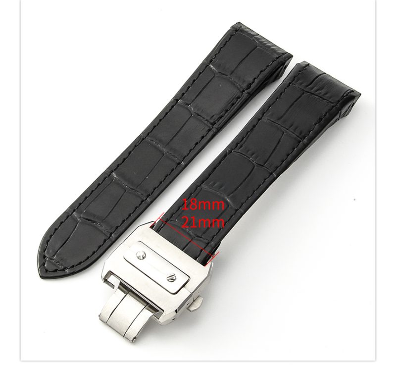 18mm 21mm Black Stainless Steel Folding Clasp Deployant Watch Buckle For Cartier Santos 100 (7) 18mm 21mm Black Stainless Steel Folding Clasp Deployant Watch Buckle For Cartier Santos 100