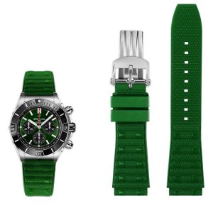 Replacement 22mm 24mm Green Watch Bands Rubber Strap Bracelet For New Breitling Chronomat B01