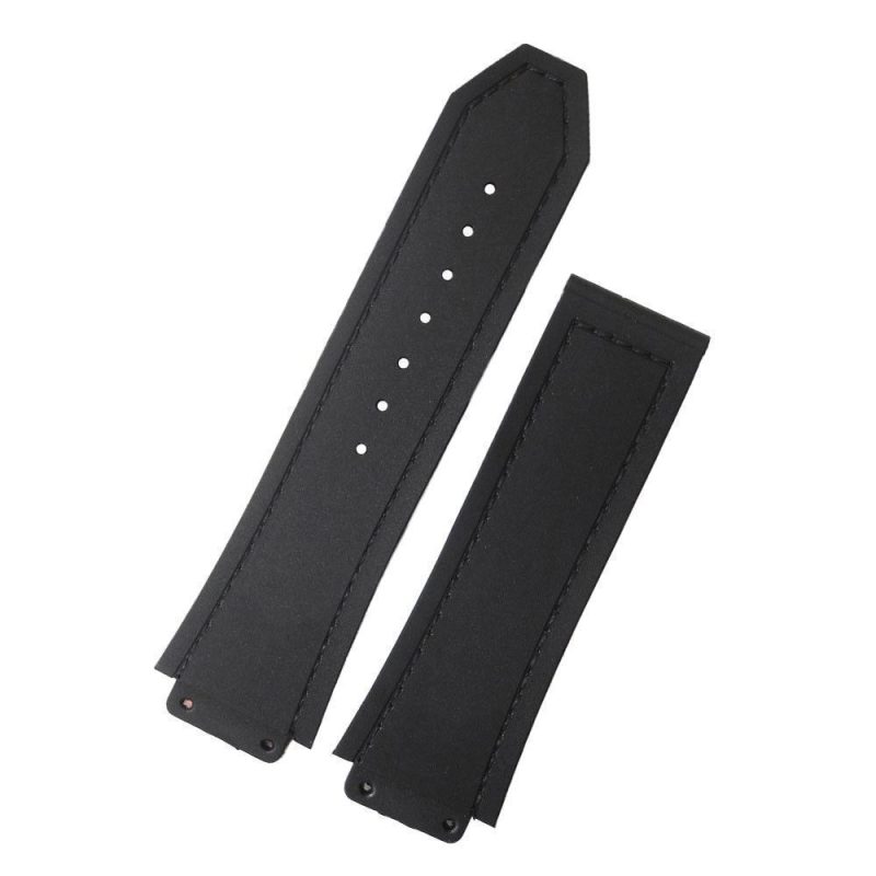 Replacement 26mm x 19mm Brown Leather Strap Wrist Band Double White Stitching For Hublot Big Bang