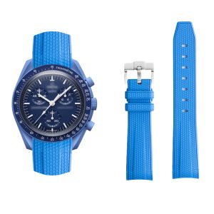 20mm Blue Curved Canvas Rubber Strap Watch Band For Omega X Swatch Joint Moonswatch Mission To Mars 20mm Blue Curved Canvas Rubber Strap Watch Band For Omega X Swatch Joint Moonswatch Mission To Mars