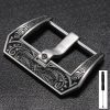 24mm Sliver With Black Relief Pin Buckle For Panerai