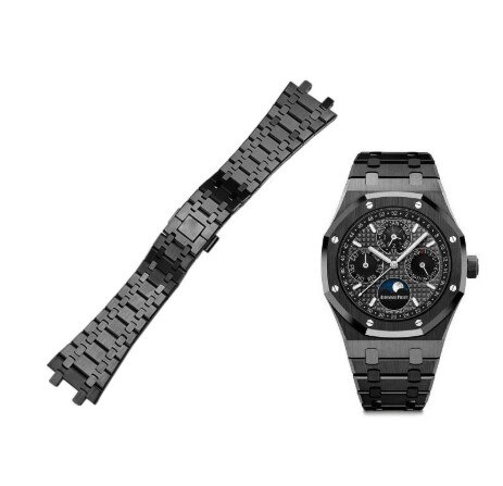 26mm Black Watch Strap Stainless Steel Bracelet For AP Audemars Piguet Royal Oak Kasparov