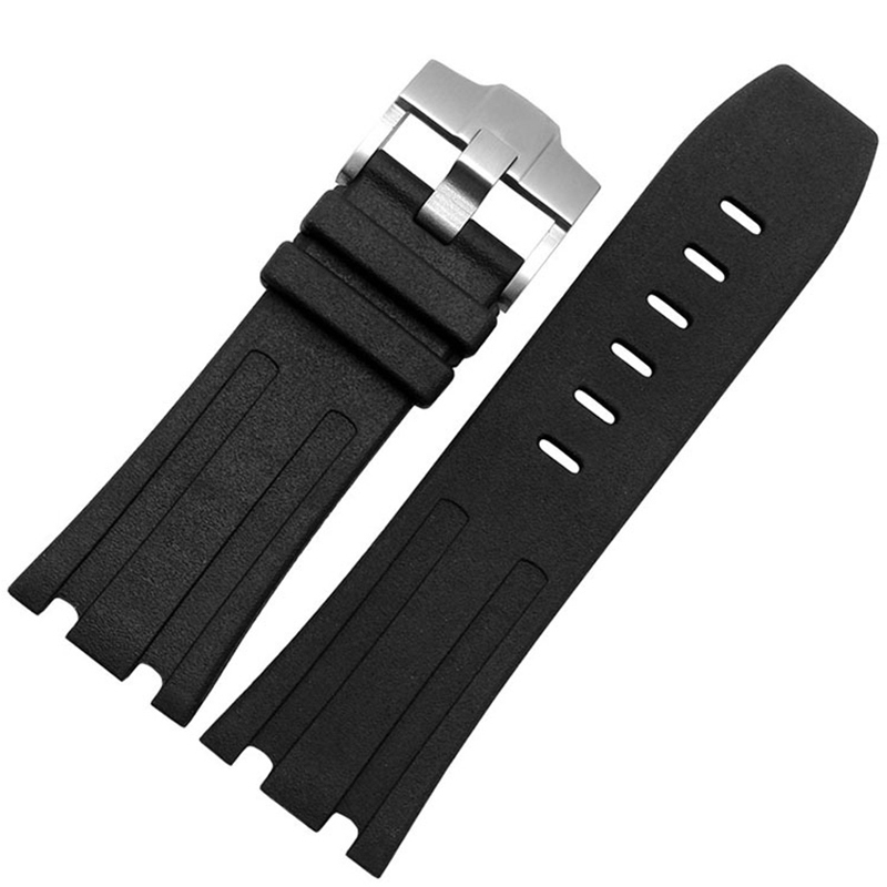 28mm Black Watch Rubber Strap For AP Audemars Piguet Royal Oak Offshore Watches7 28mm Black Watch Rubber Strap For AP Audemars Piguet Royal Oak Offshore Watches