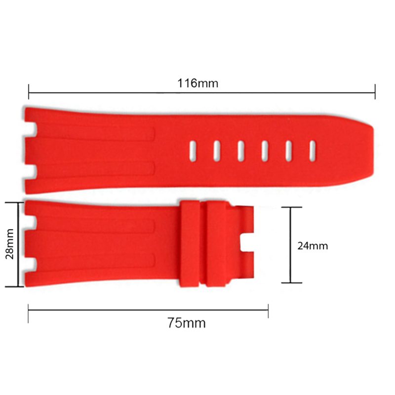 28mm Red Watch Rubber Strap For AP Audemars Piguet Royal Oak Offshore Watches