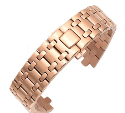 28mm Rose Gold Watch Strap Stainless Steel Bracelet For AP Audemars Piguet Royal Oak Offshore 2 28mm Rose Gold Watch Strap Stainless Steel Bracelet For AP Audemars Piguet Royal Oak Offshore