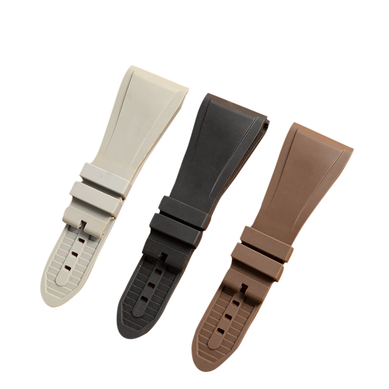 Replacement 30mm Black Rubber Strap Watch Band For Bulgari Octo Watches