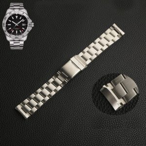 Curved 22mm Stainless Steel Silver Brushed Watch Bracelet For Breitling Avenger (1)