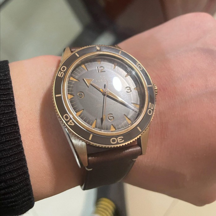 Custom Handmade Calfskin Leather Strap For Omega Seamaster Diver 300M (3)