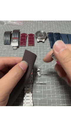 Cut To Size PVC Rubber With Nylon Texture For Watch Strap Making (2)