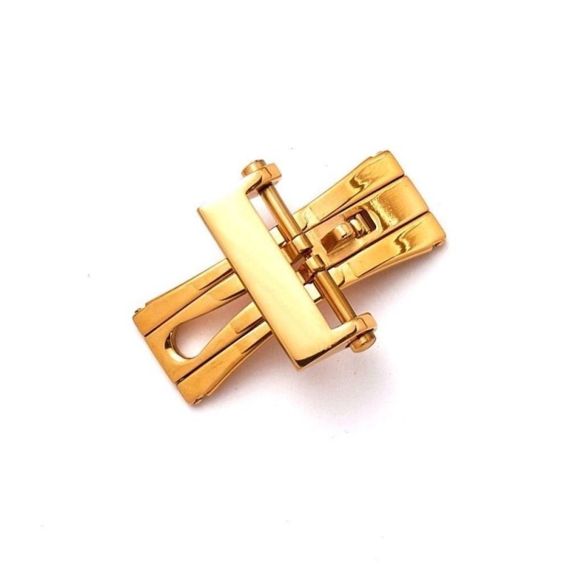 Gold Stainless Steel Butterfly Folding Watch Buckle Deployant Clasp For Blancpain Gold Stainless Steel Butterfly Folding Watch Buckle Deployant Clasp For Blancpain