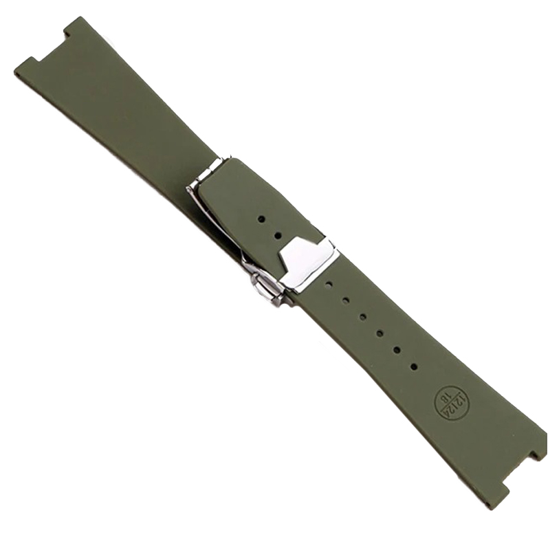 Replacement 21mm 25mm Green Watch Bands Rubber Straps Bracelet For Bell And Ross BR05 Replacement 21mm 25mm Green Watch Bands Rubber Straps Bracelet For Bell And Ross BR05