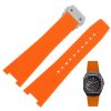 Replacement 21mm 25mm Orange Rubber Watch Strap Bracelet For Bell Ross BR05