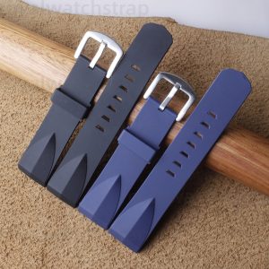Replacement 22mm 24mm Navy Blue Black Rubber Band Strap Bracelet For Corum Admirals CupLegend