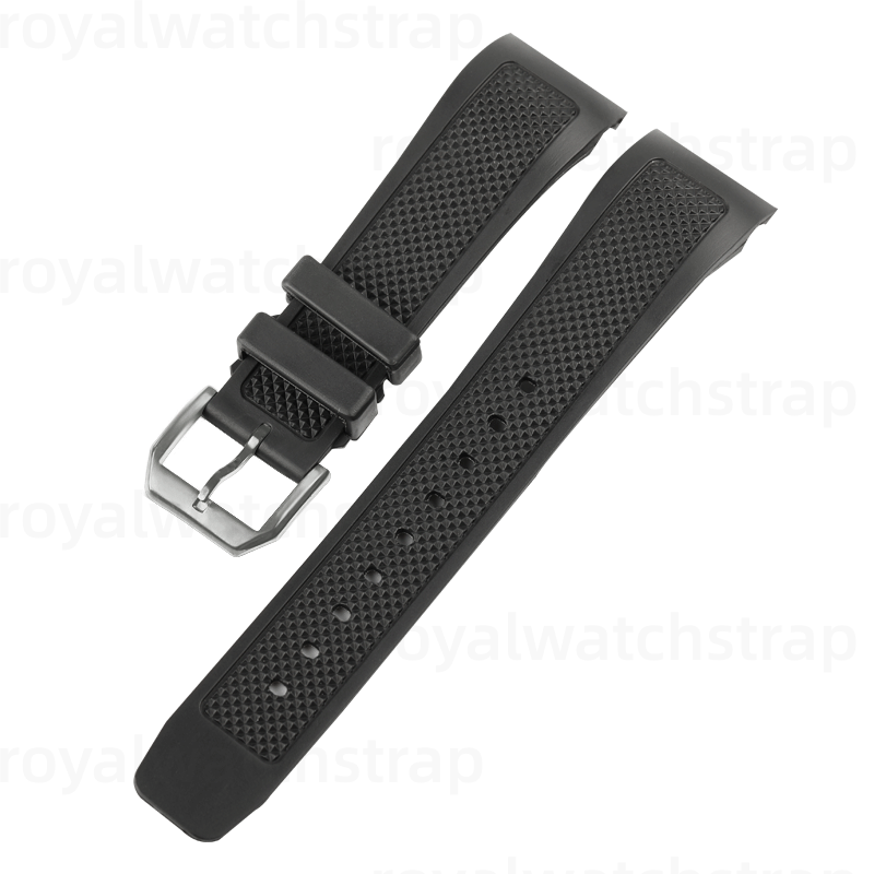 Replacement Black Rubber Straps Bracelet Wrist Watch Band For IWC Portugieser Yacht Club Chronograph