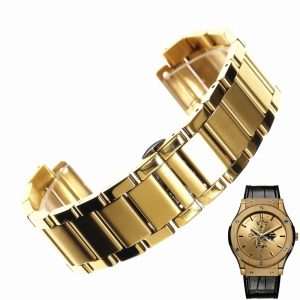 Replacement Gold Stainless Steel Watch Strap Bracelet For Hublot Classic Fusion Men & Lady 3 Replacement Gold Stainless Steel Watch Strap Bracelet For Hublot Classic Fusion Men & Lady