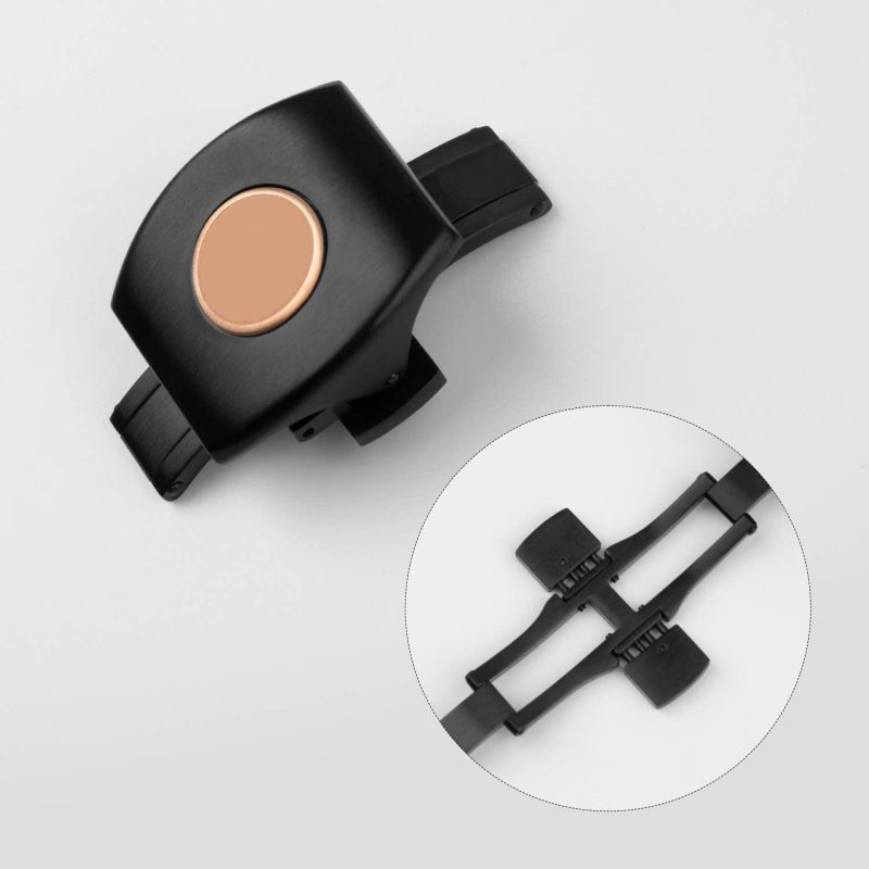 Replacement Matte Black With Rose Gold Stainless Steel Watch Buckle For Franck Muller Vanguard V41 V45 Replacement Matte Black With Rose Gold Stainless Steel Watch Buckle For Franck Muller Vanguard V41 V45