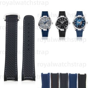 Replacement 20mm/21mm Black Rubber Strap Bracelet Watch Band For Omega Seamaster Aqua Terra Ultra Light