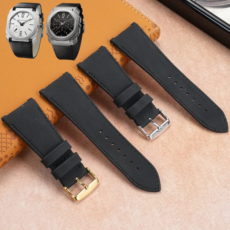 Custom Replacement 30mm Black PVC Rubber Strap Watch Band For Bulgari Octo Watches (Multiple Colors) Custom Replacement 30mm Black PVC Rubber Strap Watch Band For Bulgari Octo Watches (Multiple Colors)