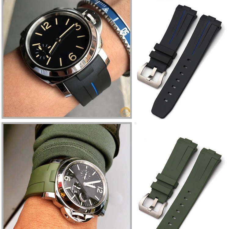 22mm 24mm Rubber Curved Watch Strap For Panerai (10)a