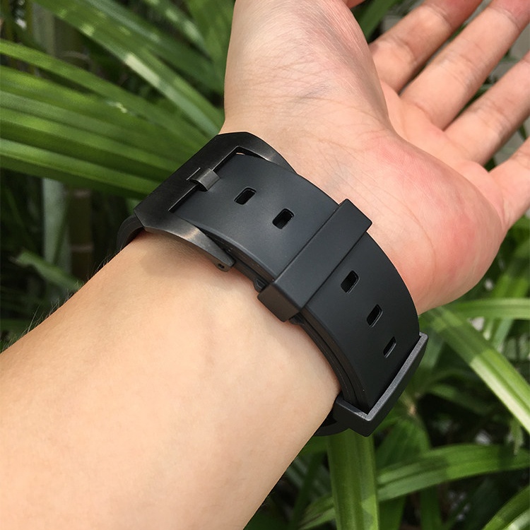 black Rubber Strap for Panerai Luminor 22mm