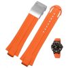 24mm x 12mm Orange Rubber Band Bracelet For Oris Aquis