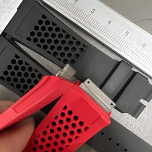 Black Grey Red Replacement Waterproof FKM Rubber Strap For Richard Mille RM035 Ultimate Edition (2) Black Grey Red Replacement Waterproof FKM Rubber Strap For Richard Mille RM035 Ultimate Edition