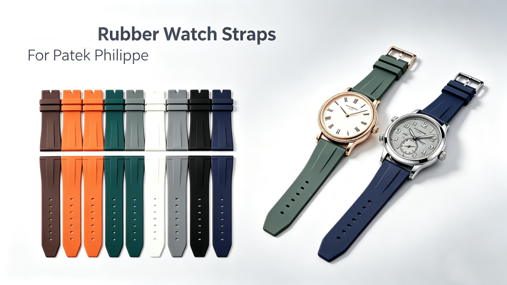 Black Orange Green 20mm 21mm 22mm Fkm Rubber Strap For Patek Philippe Complications & Calatrava Replacement At Best Prices