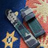 Custom Handmade Camouflage Green Gray Blue Canvas Watch Strap For Panerai Luminor Marina, Radiomir, Submersible 