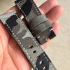 Custom Handmade Camouflage Green Gray Blue Canvas Watch Strap For Panerai Luminor Marina, Radiomir, Submersible 