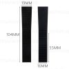 Flat End Fluoro(FKM) Rubber Watch Strap 19mm For Ladies Patek Philippe Aquanaut (Multi-Colors)