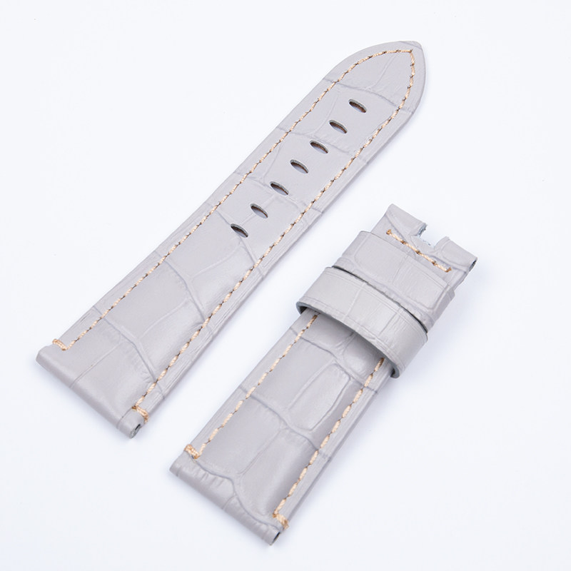 In Stock Calfskin Leather Strap With Bamboo Pattern For Panerai