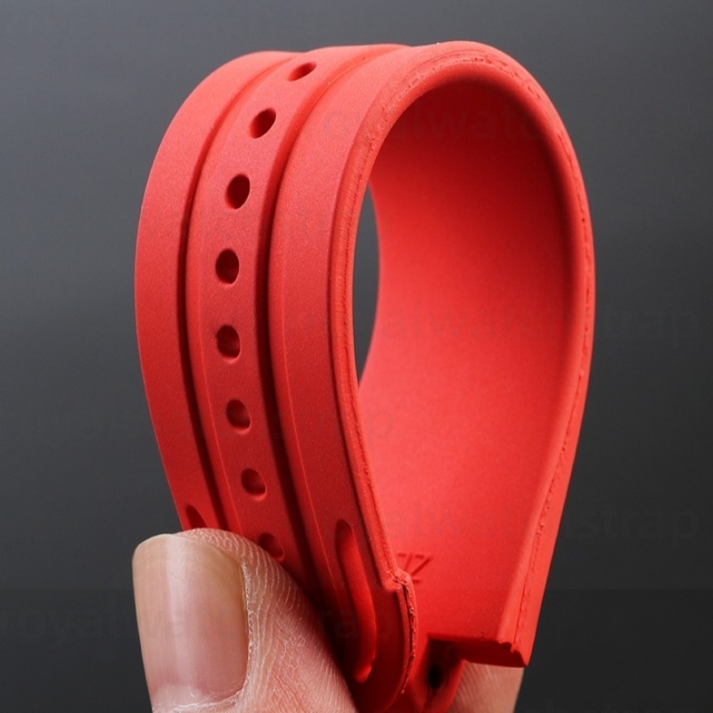 Replacement 24mmx12mm Black RCurved-End Rubber Watch Strap For Oris Aquis Williams Motor (1)