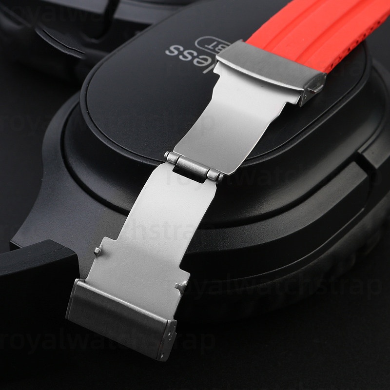 Replacement 24mmx12mm Black RCurved-End Rubber Watch Strap For Oris Aquis Williams Motor (7) Replacement 24mmx12mm Black RCurved-End Rubber Watch Strap For Oris Aquis Williams Motor (1)