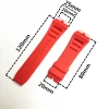 Replacement Red Rubber Watch Band Bracelet For Richard Mille