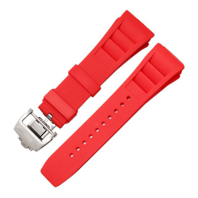 Replacement Red Rubber Watch Band Bracelet For Richard Mille