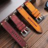 Shop Aftermarket Distressed Black Tan Brown Calf Leather Panerai Straps 24mm 22mm For Sale 