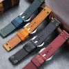 Shop Aftermarket Distressed Black Tan Brown Calf Leather Panerai Straps 24mm 22mm For Sale 
