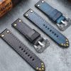 Shop Aftermarket Distressed Black Tan Brown Calf Leather Panerai Straps 24mm 22mm For Sale 