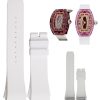 White Transparent FKM Rubber Watch Strap For Richard Mille RM07, RM07-02, RM037 Transparent Crystal Watch Case