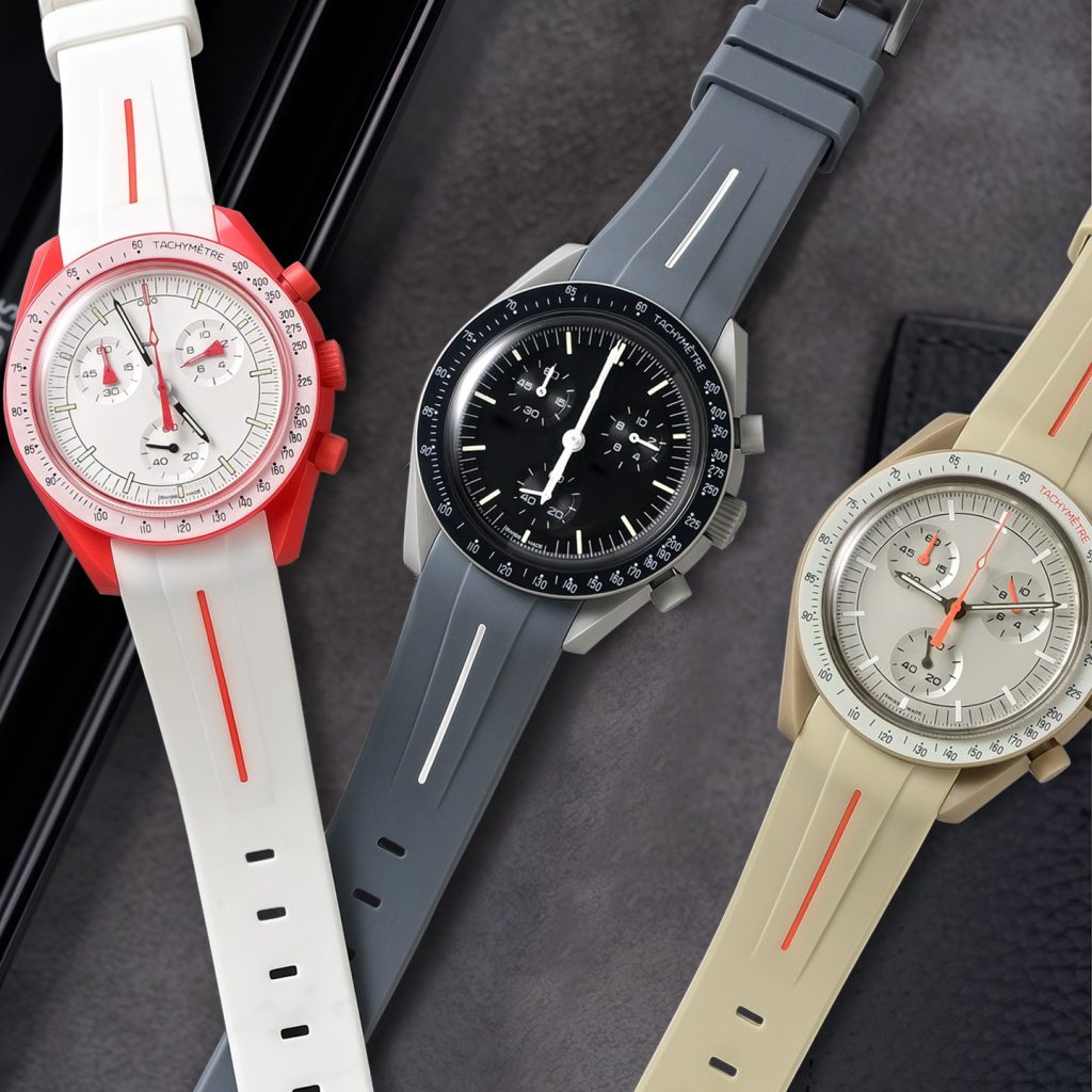 20mm Premium Integrated Rubber Watch Straps Silicone Watch Strap for MoonSwatch Omega x Swatch Speedmaster 