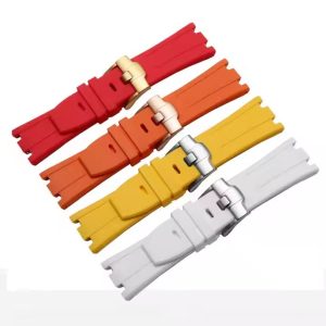 Cinturino in Gomma Luxury Designer Fashion Sport Black 28mm Soft Rubber Watch Band Strap Wrist Band