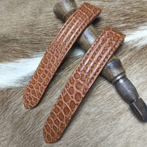 Custom Golden Brown Stone Grain Alligator Watch Strap Quickswitch System for Cartier Roadster Chronograph With Grooves (1) Custom Golden Brown Stone Grain Alligator Watch Strap Quickswitch System for Cartier Roadster Chronograph With Grooves (1)
